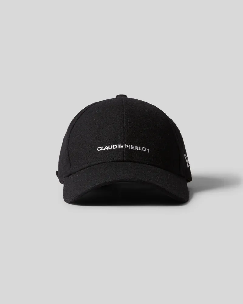 Claudie Pierlot Schwarzes Cap mit -Logo Schwarz