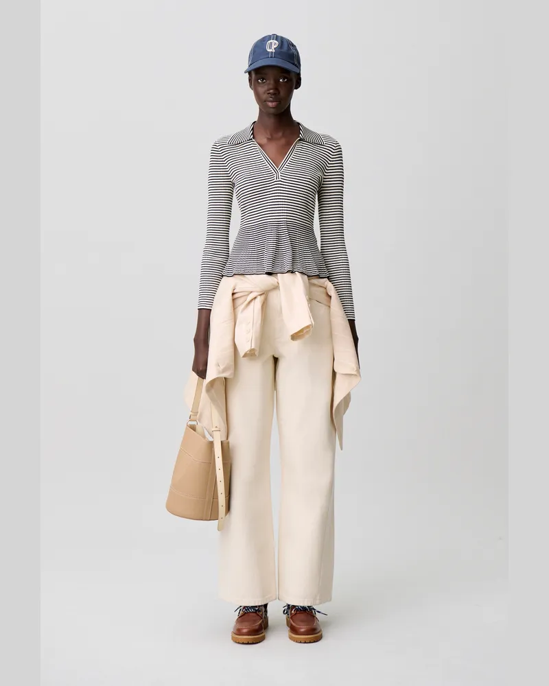 Claudie Pierlot Gestreiftes Langarm-Top Zweifarbig