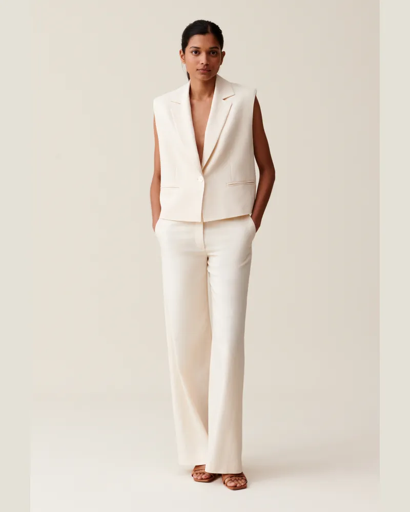 Claudie Pierlot Elfenbeinfarbener Anzug-Blazer Elfenbein