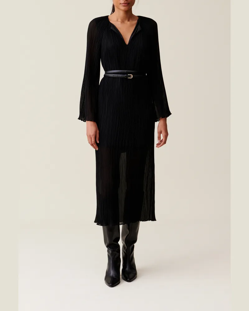 Claudie Pierlot Langes, transparentes Kleid Schwarz