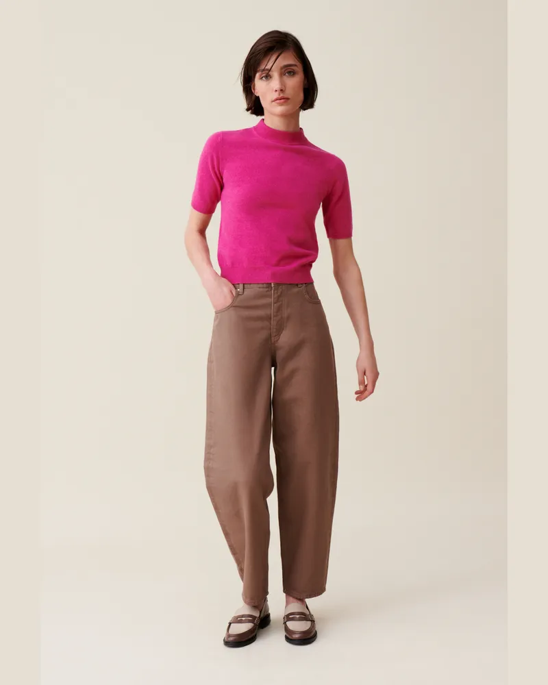 Claudie Pierlot Wollpullover mit Stehkragen Rosa