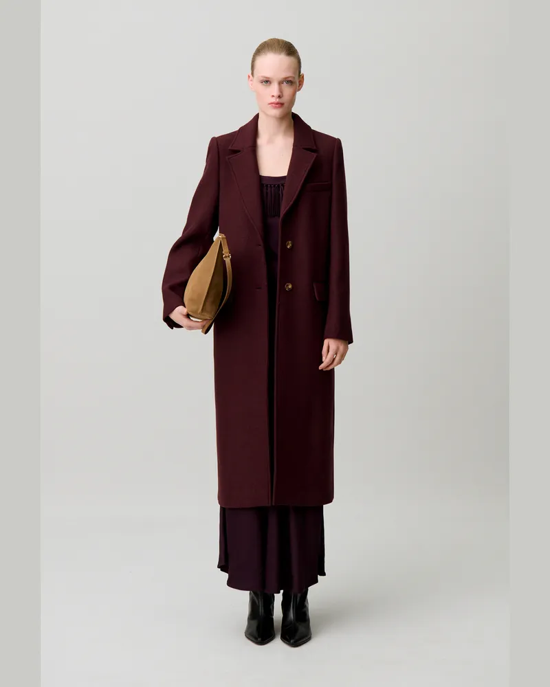 Claudie Pierlot Langer Wollmix-Mantel Bordeaux