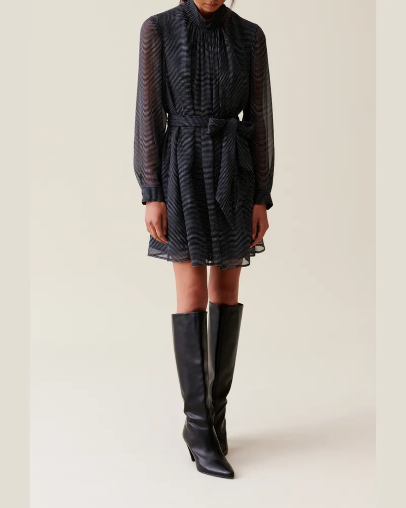 Claudie Pierlot Fließendes Kleid mit Schluppe Marine