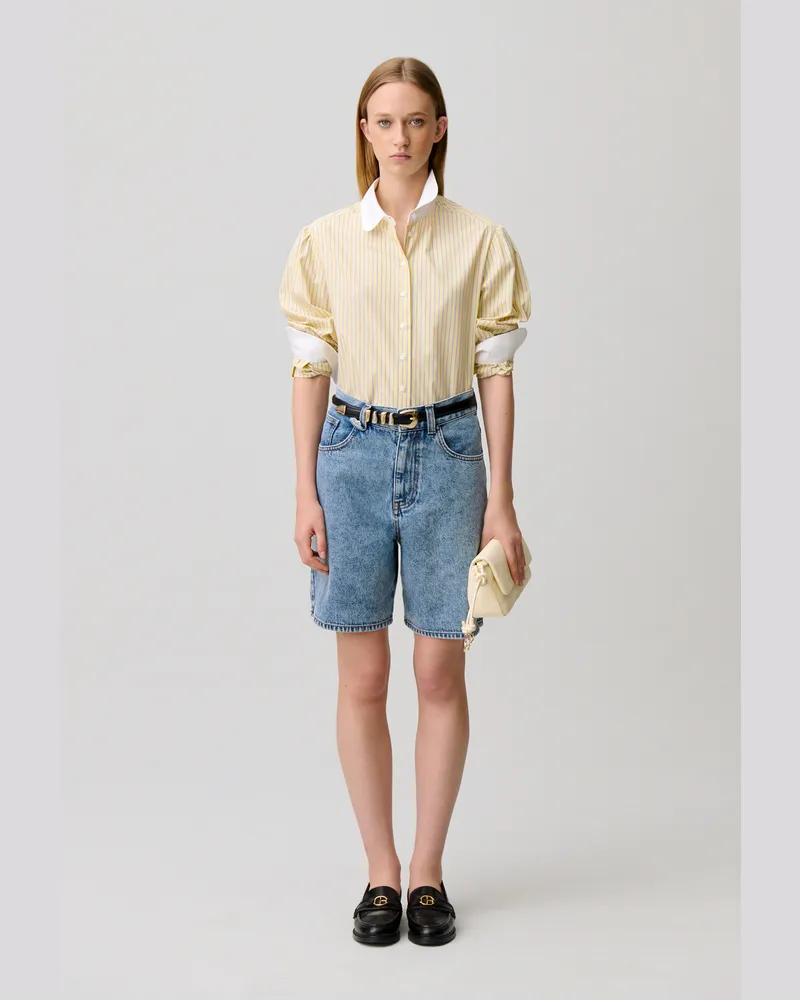 Claudie Pierlot Gestreiftes Hemd Bubikragen Multico