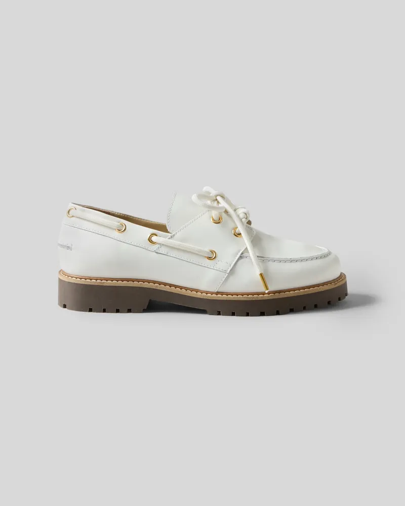 Claudie Pierlot Bootsschuhe aus Leder Ecru