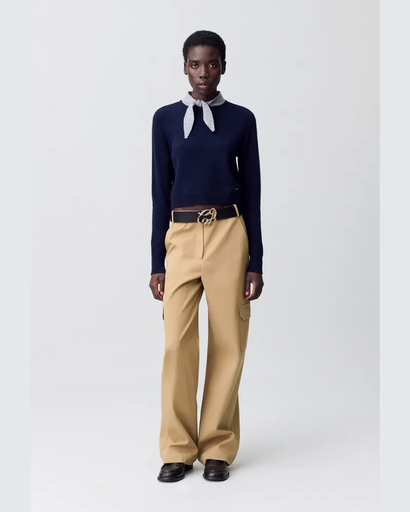 Claudie Pierlot Schal-Kragen-Pullover Zweifarbig