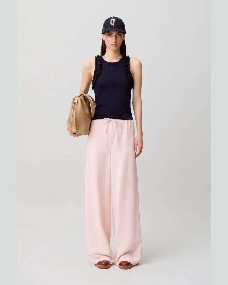 Claudie Pierlot Weite Hose Ficelle Blass-rosa