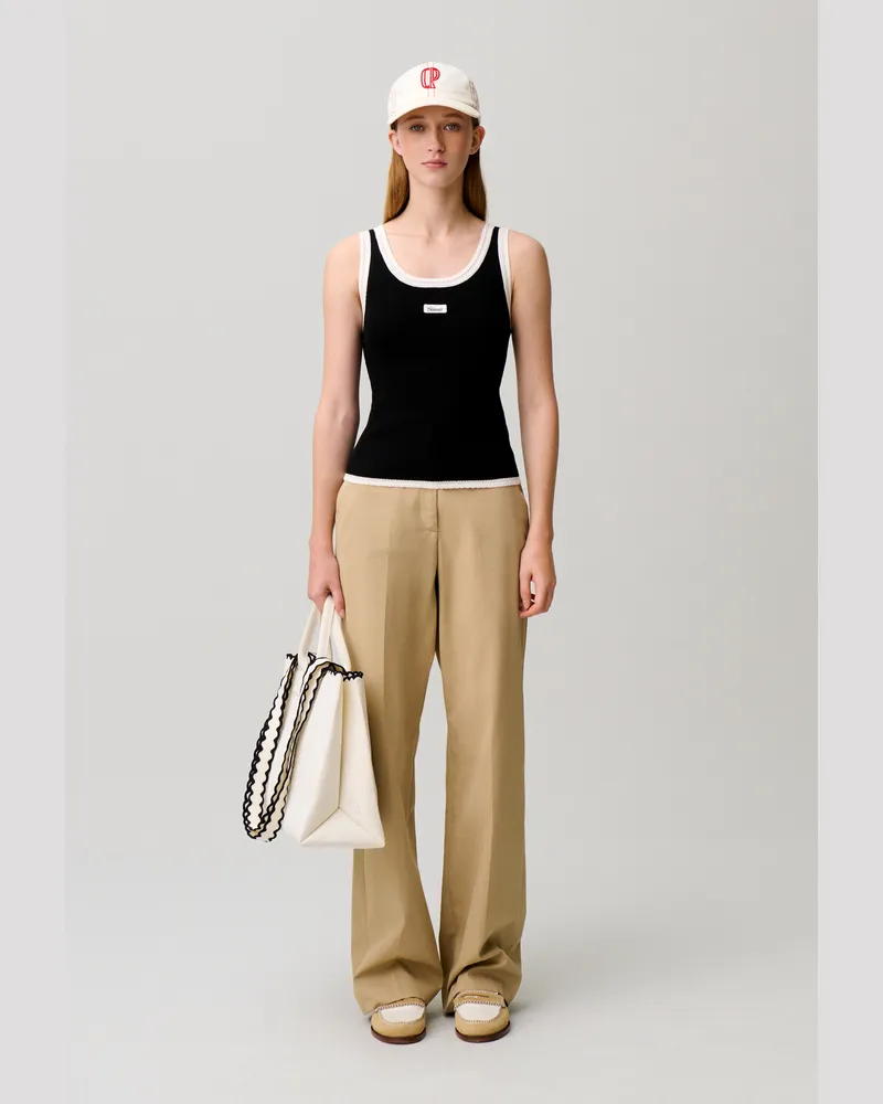 Claudie Pierlot Stricktop mit Rundhals Schwarz