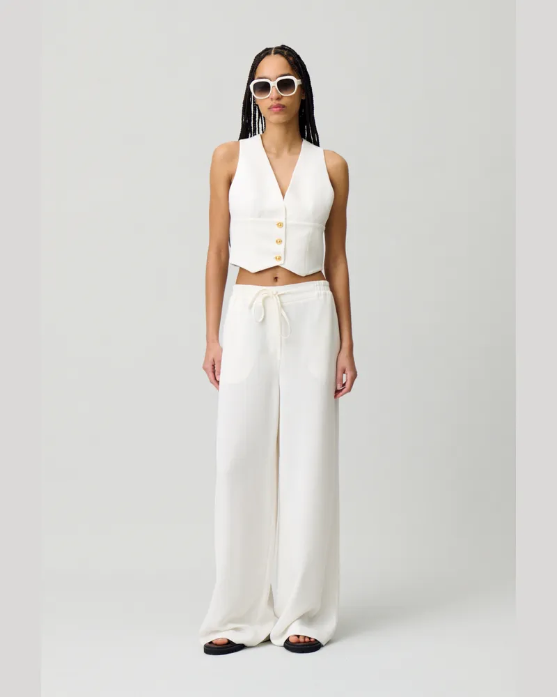Claudie Pierlot Knopfblazer-Top Ecru