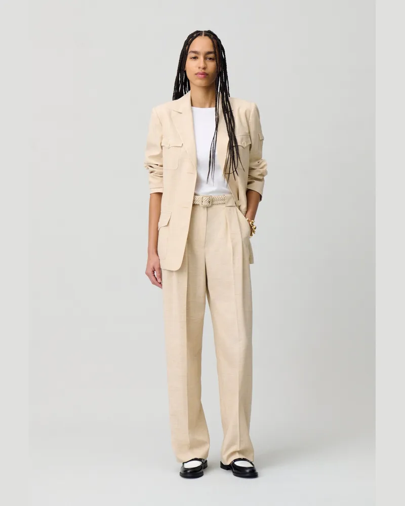 Claudie Pierlot Weite Hose mit hoher Taille Hell