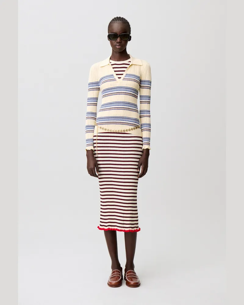 Claudie Pierlot Stricktop mit bunten Streifen Multico