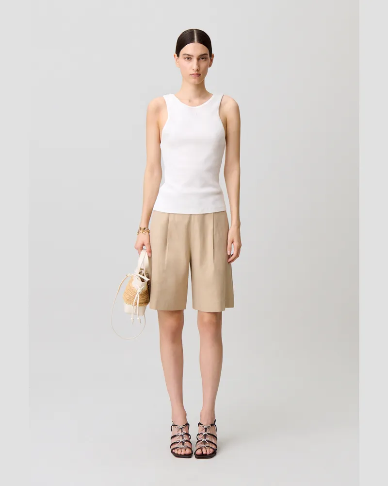 Claudie Pierlot Leinen-Bermuda Sand