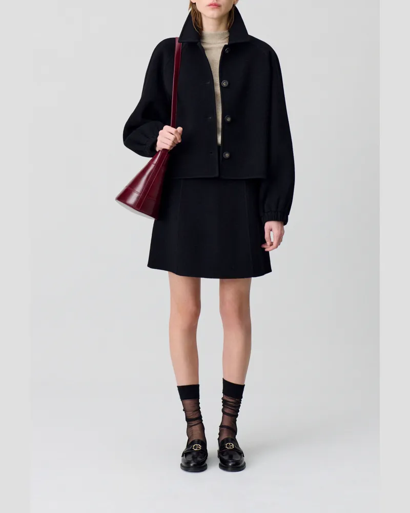 Claudie Pierlot Kurzer gerader Rock Schwarz