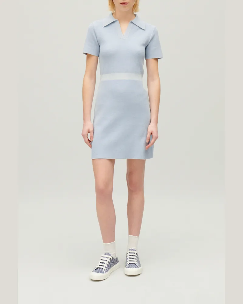 Claudie Pierlot Kurzes Strickkleid Himmel-blau