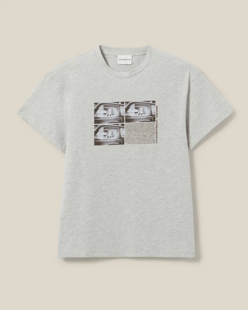 Claudie Pierlot T-Shirt 29 des Monats - 29.06.24 Grau-meliert