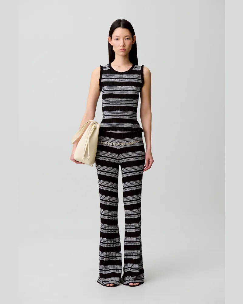 Claudie Pierlot Top aus feinem Strick Zweifarbig