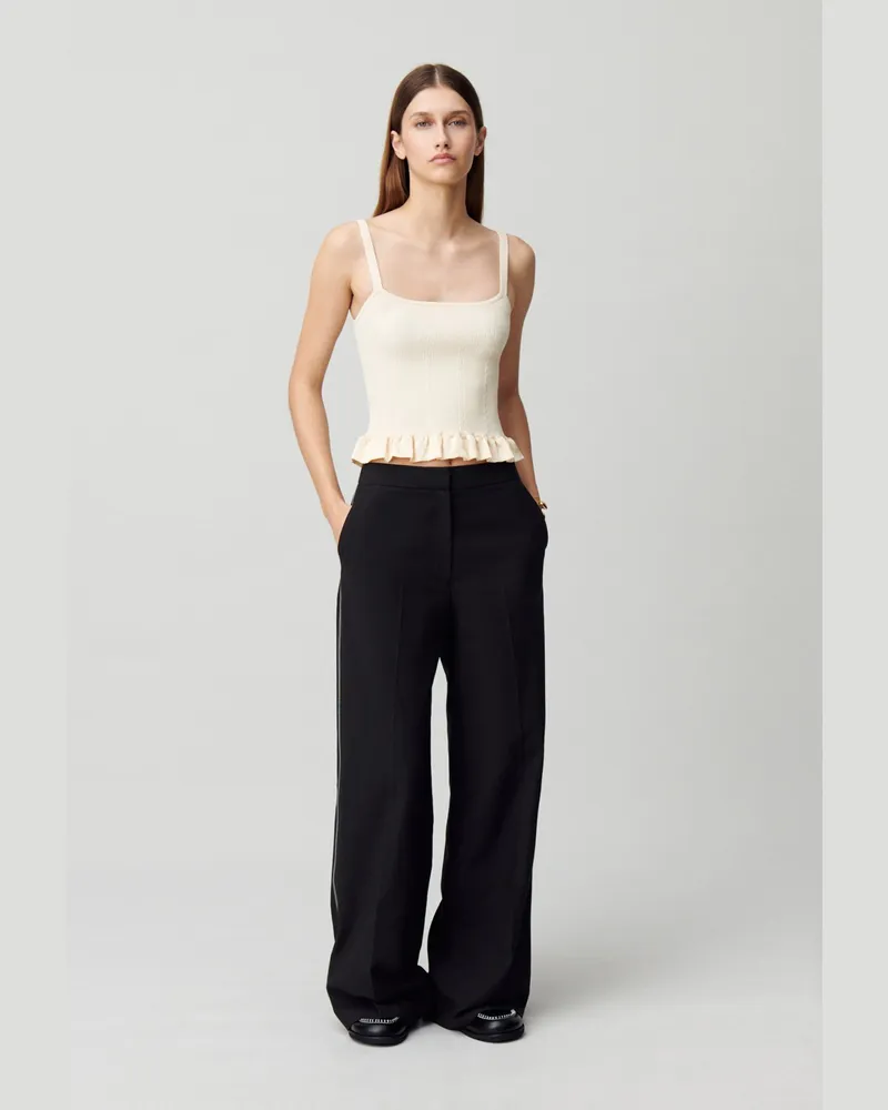 Claudie Pierlot Weit geschnittene Hose Schwarz