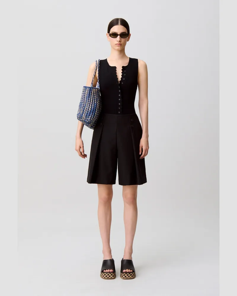 Claudie Pierlot Schwarzer Body aus Strick Schwarz