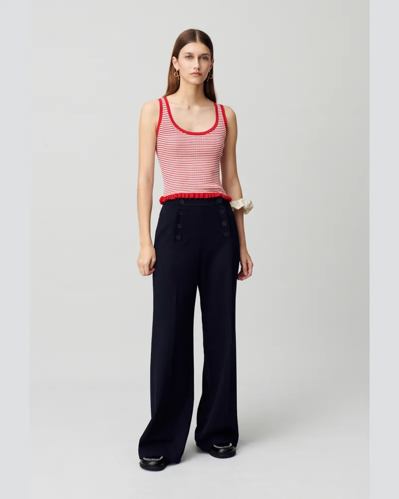 Claudie Pierlot Feinstrick-Top mit Streifen Rot