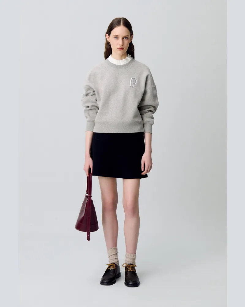 Claudie Pierlot Sweatshirt mit Kragen Grau-meliert