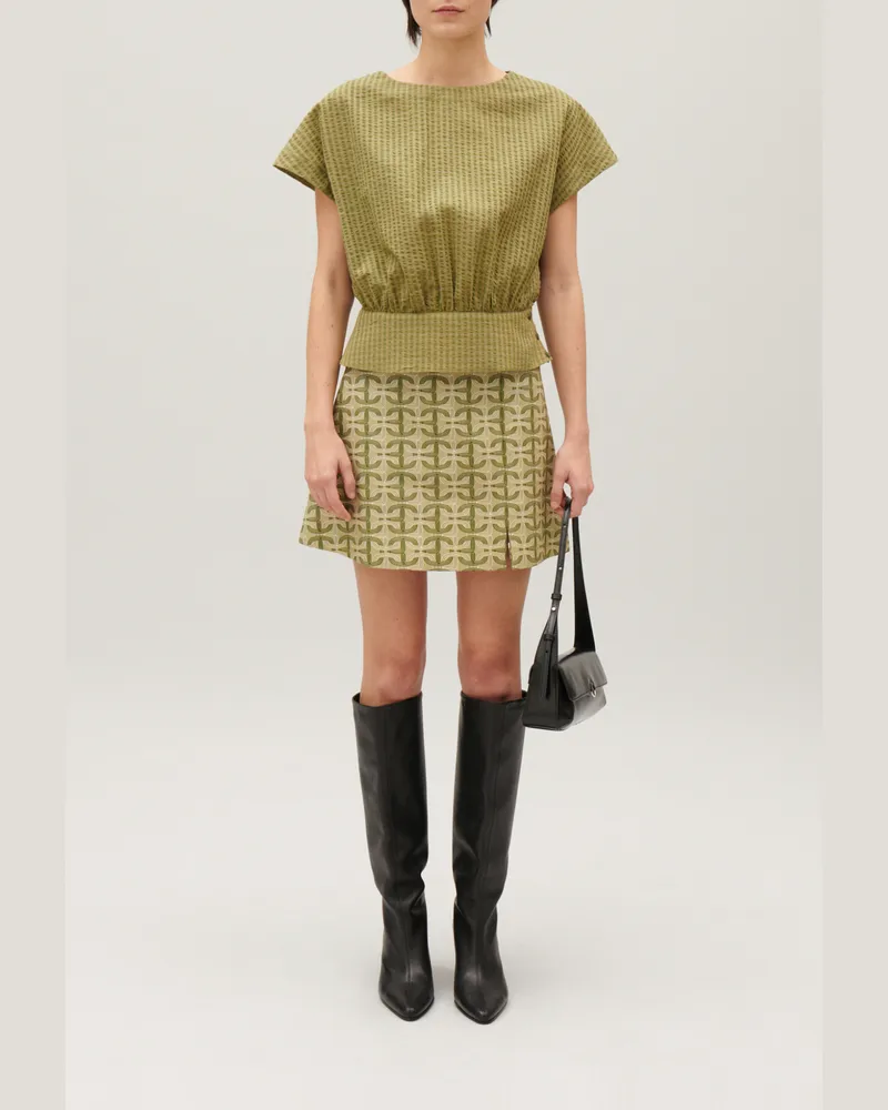 Claudie Pierlot Gerafftes Top Cut-out-Design Khaki