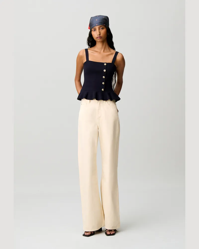 Claudie Pierlot Stricktop mit Volant Marine