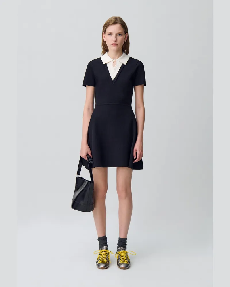 Claudie Pierlot Kurzes Skaterkleid Schwarz