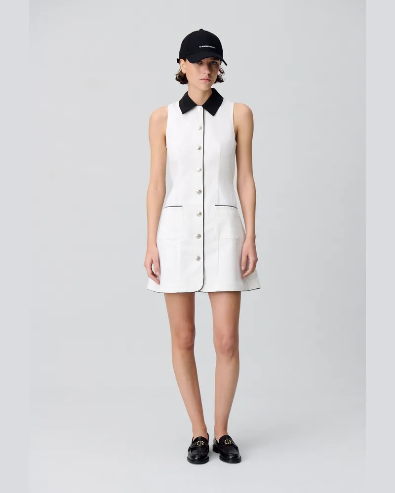 Claudie Pierlot Ärmelloses kurzes Kleid Weiß