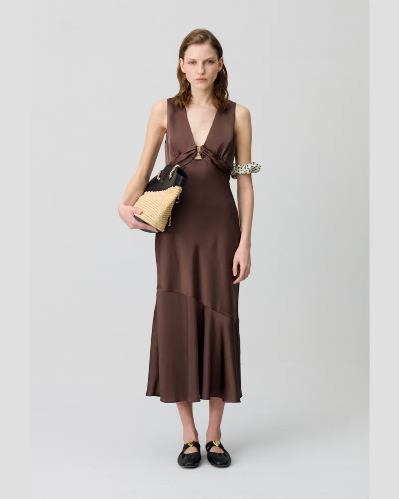 Claudie Pierlot Fließendes Maxikleid Braun
