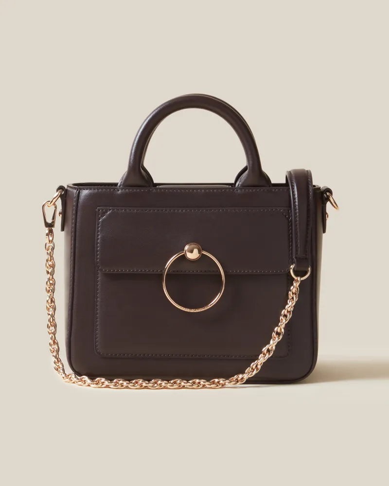 Claudie Pierlot Anouck Tasche Glattleder Kette Braun