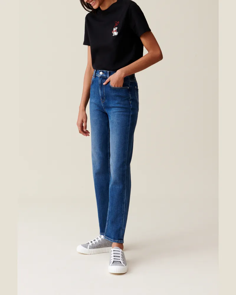 Claudie Pierlot Kurzarm-T-Shirt Jean Toto Schwarz