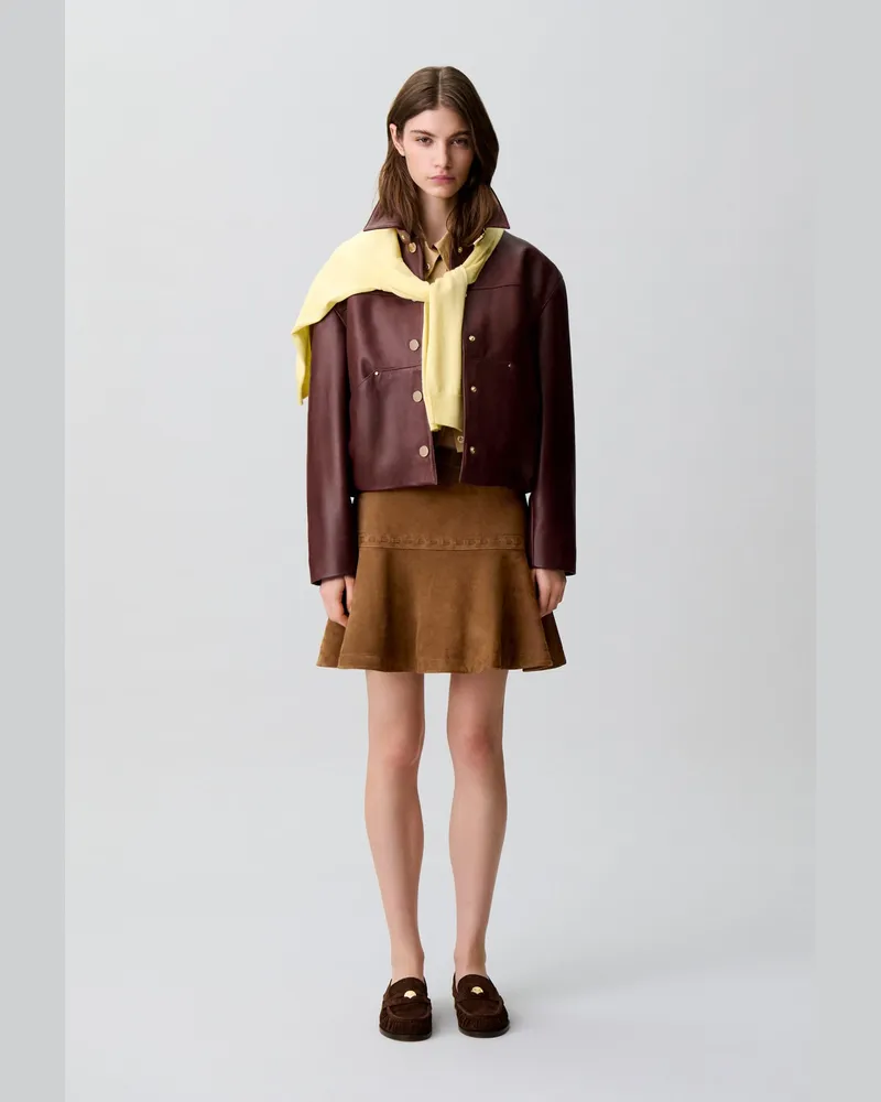 Claudie Pierlot Kurzer Wildlederrock Braun