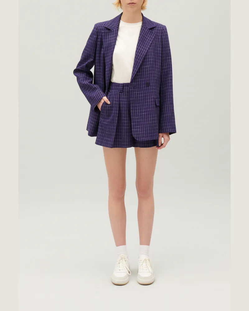 Claudie Pierlot Blazer mit Karomuster Indigoblau Indigo