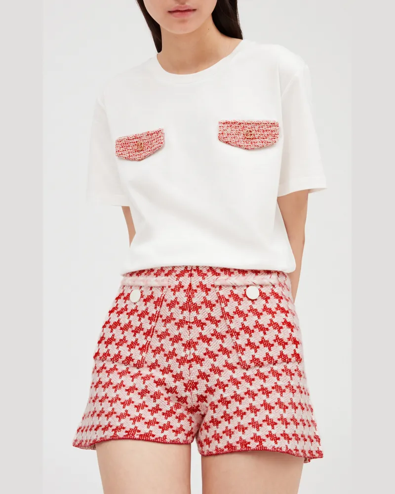Claudie Pierlot Strick-Shorts in Tweed-Optik Multico