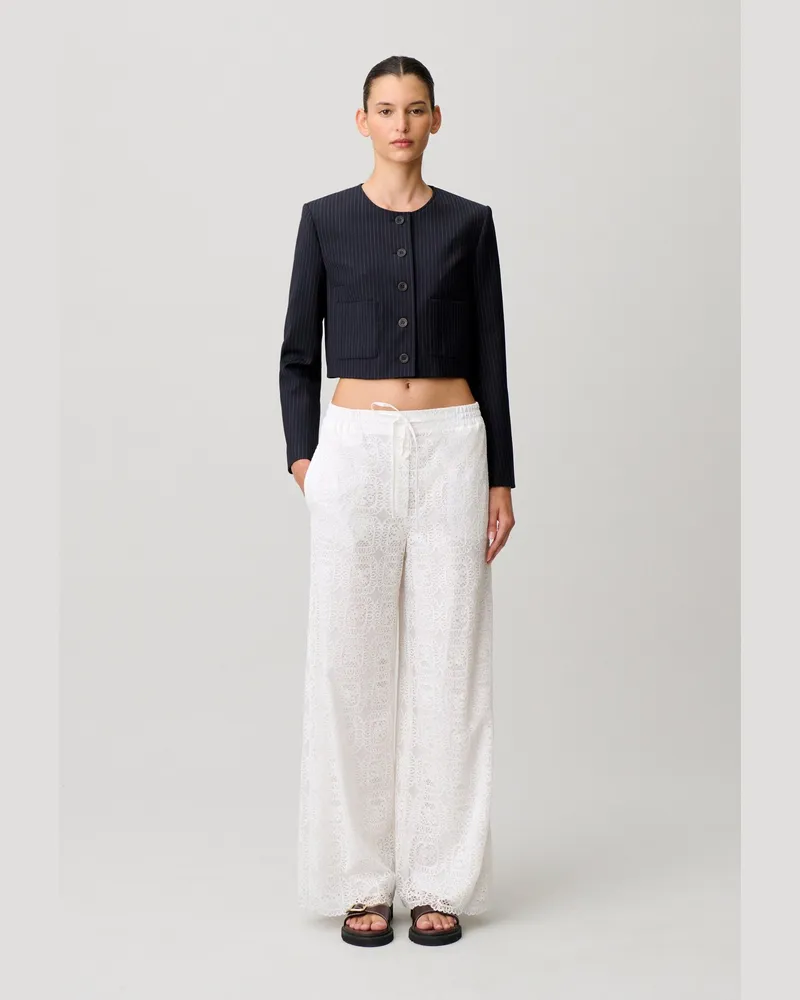 Claudie Pierlot Fließende Hose mit Spitze Weiß
