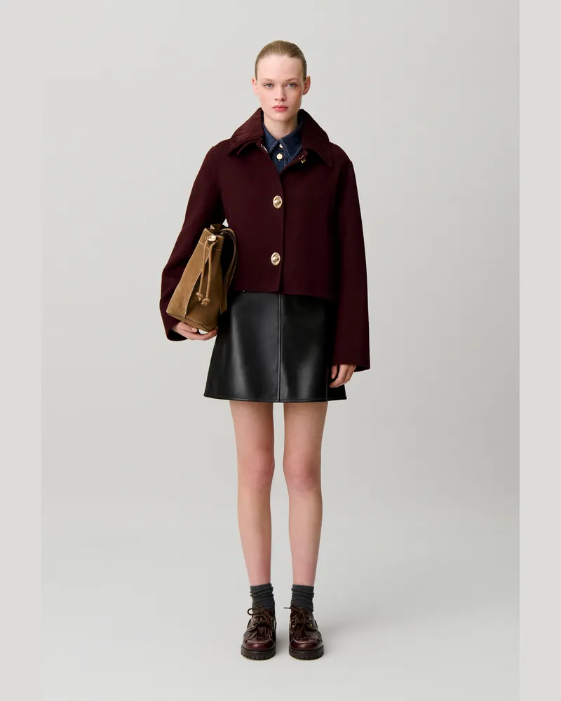 Claudie Pierlot Kastige Cordjacke Bordeaux