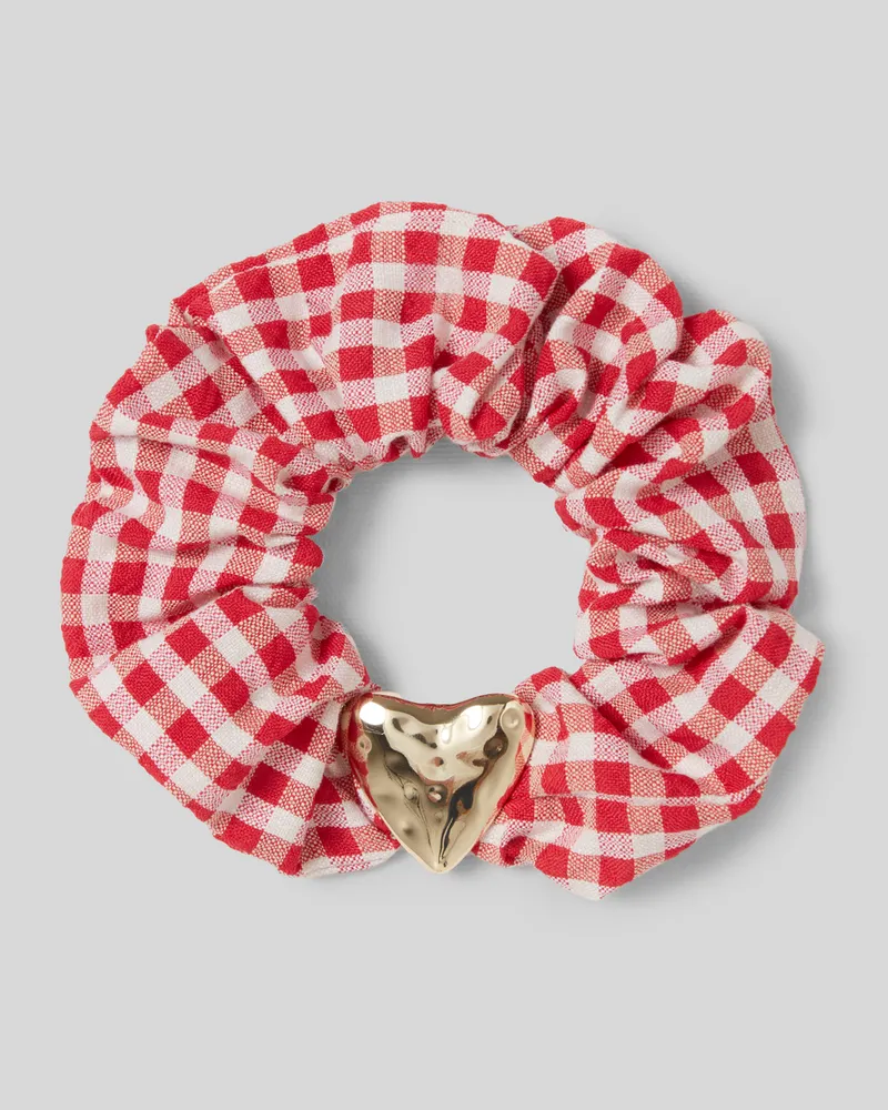 Claudie Pierlot Herz-Haarband mit Vichy-Muster Rouge