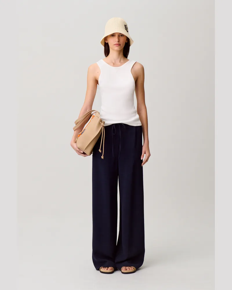 Claudie Pierlot Weite Hose Ficelle Marine