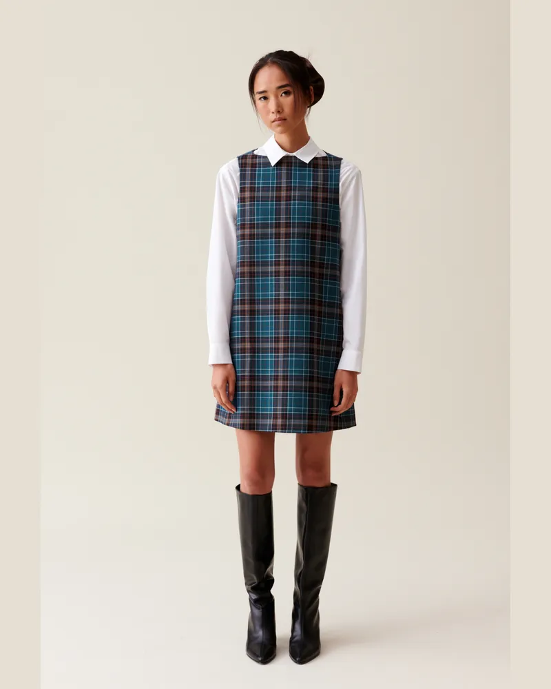 Claudie Pierlot Ärmelloses Kleid mit Karomuster Multico