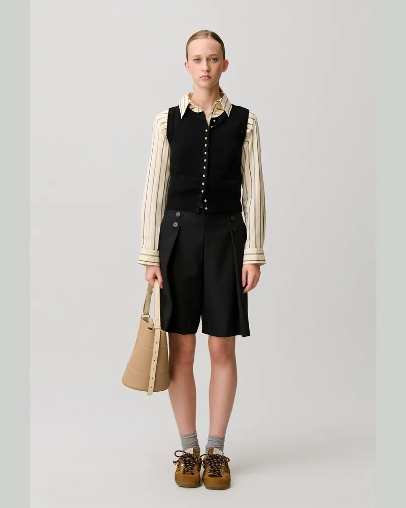 Claudie Pierlot Gestricktes Oberteil Knopfleiste Schwarz