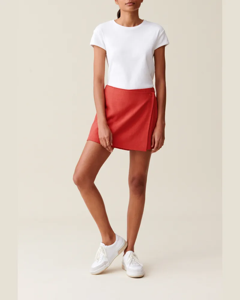 Claudie Pierlot Terracotta Wickelrock-Shorts Terrakotta