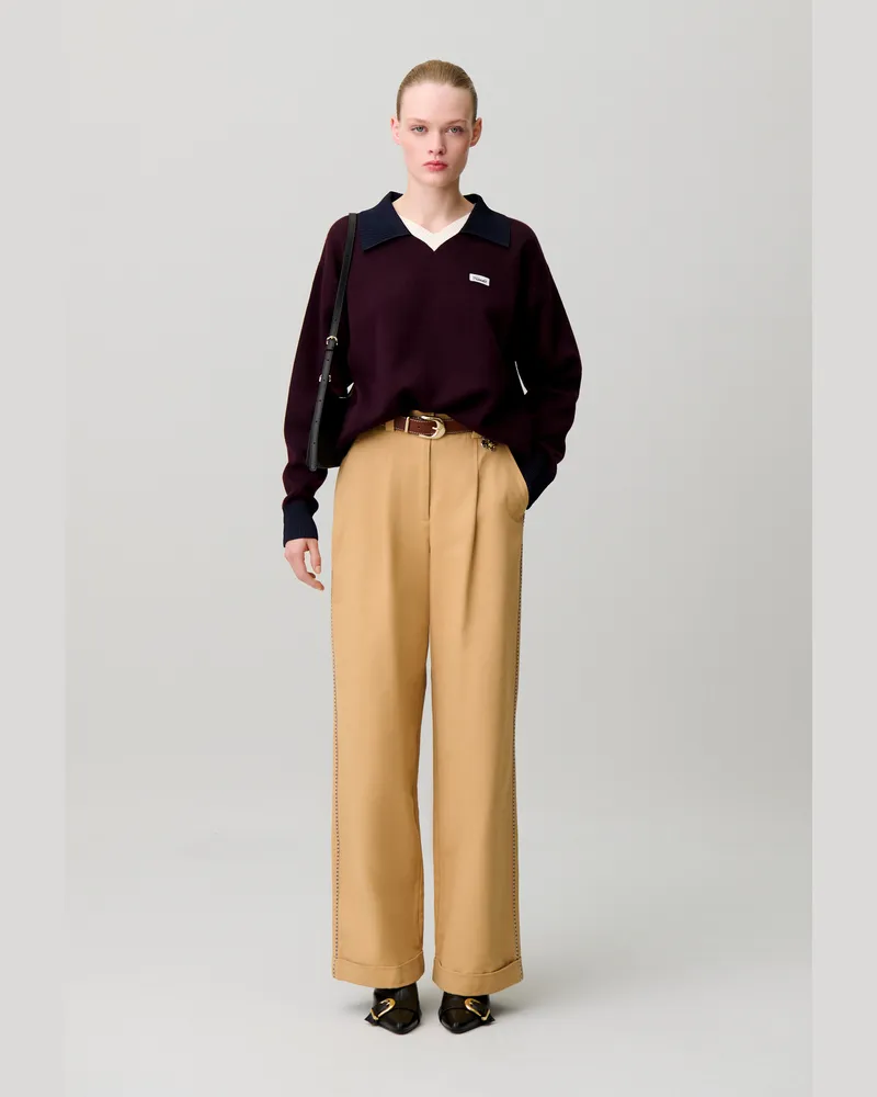 Claudie Pierlot Pullover mit Kontrast-Doppelkragen Multico
