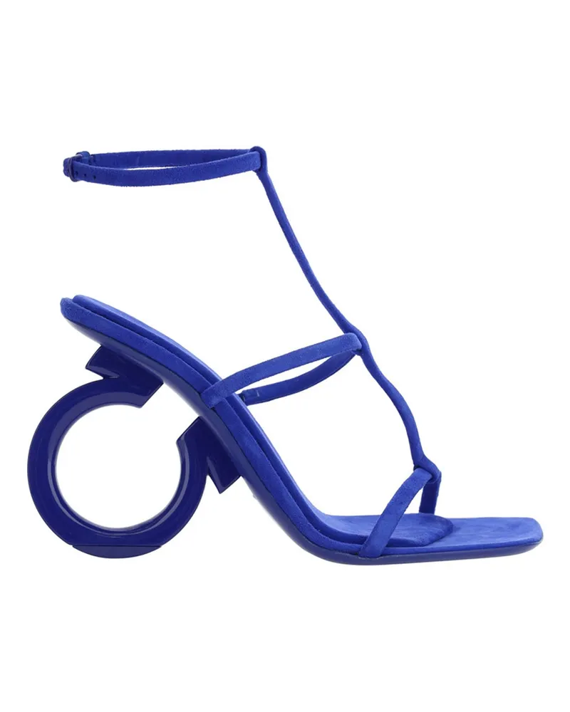 Ferragamo Elina Ledersandalen Blau
