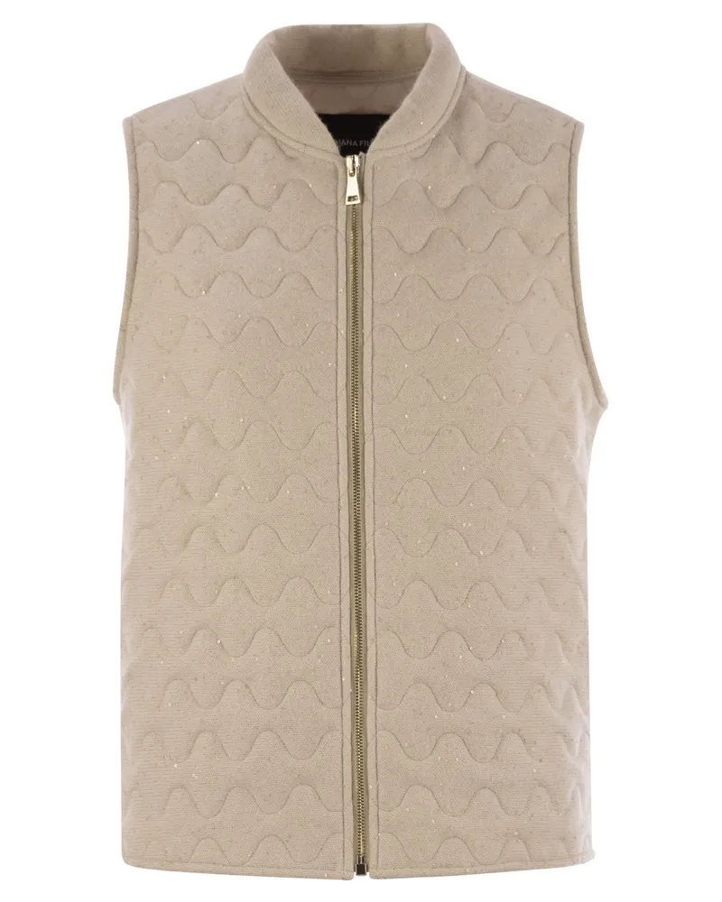 Fabiana Filippi gestepptes Garn und Pailletten -Weste Beige