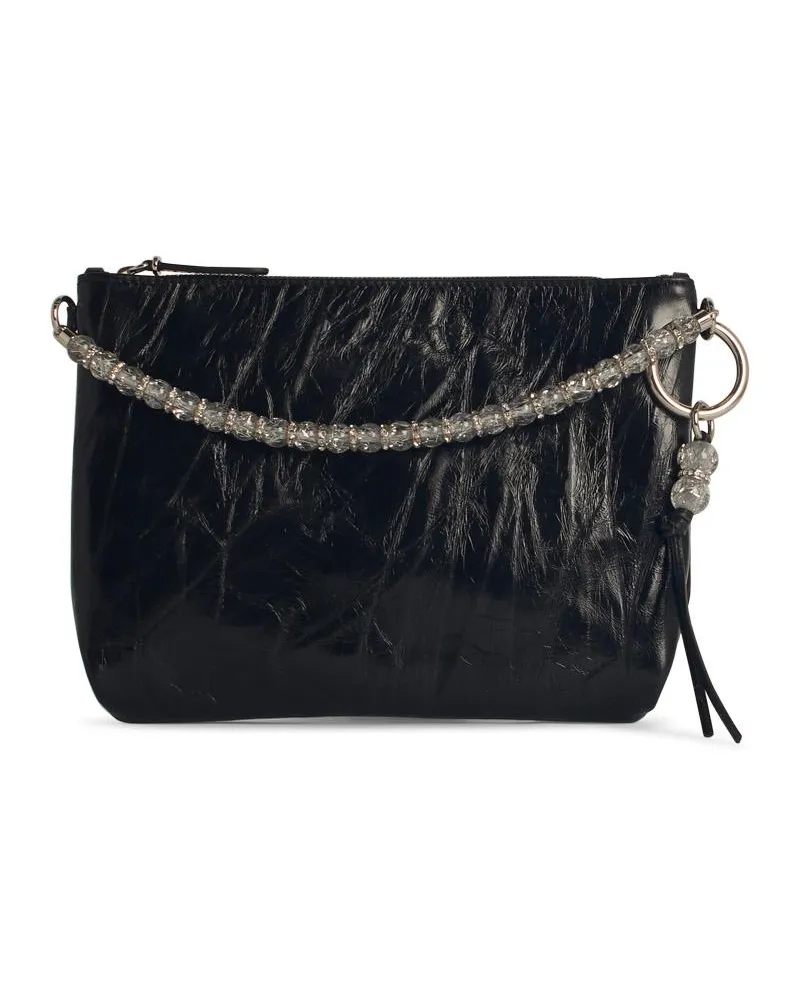 Jimmy Choo Callie' Black Lear Tasche Black
