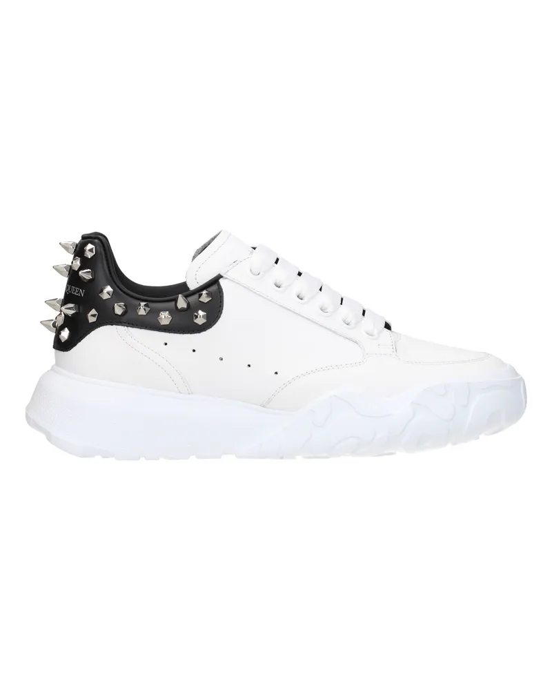Alexander McQueen Alexander Mc Queen Herrens Sneakers Weiß/Schwarzes Leder -