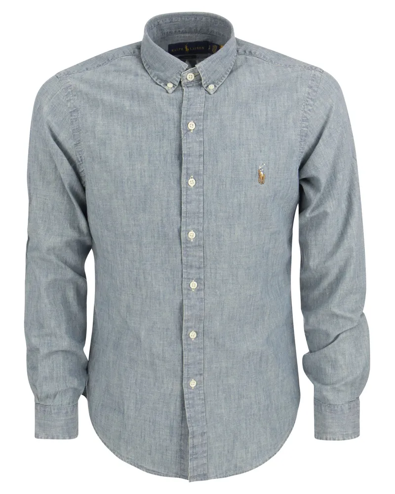 Ralph Lauren Slim Fit Chambray Hemd Mittelwäsche