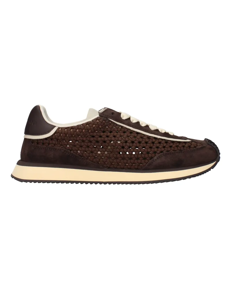 Dolce & Gabbana Dolce&Gabbana Herrens Sneakers aus Stoff in Braun/Ebenholz -