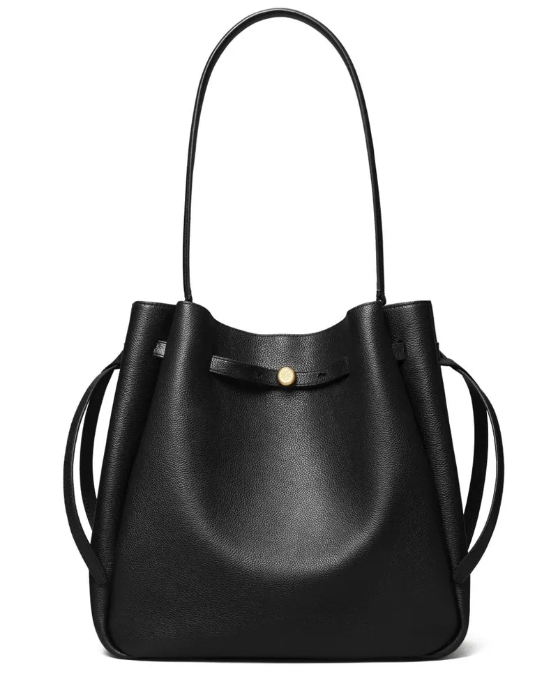 Tory Burch Große Lederbeuteltasche „Romy“ von Black