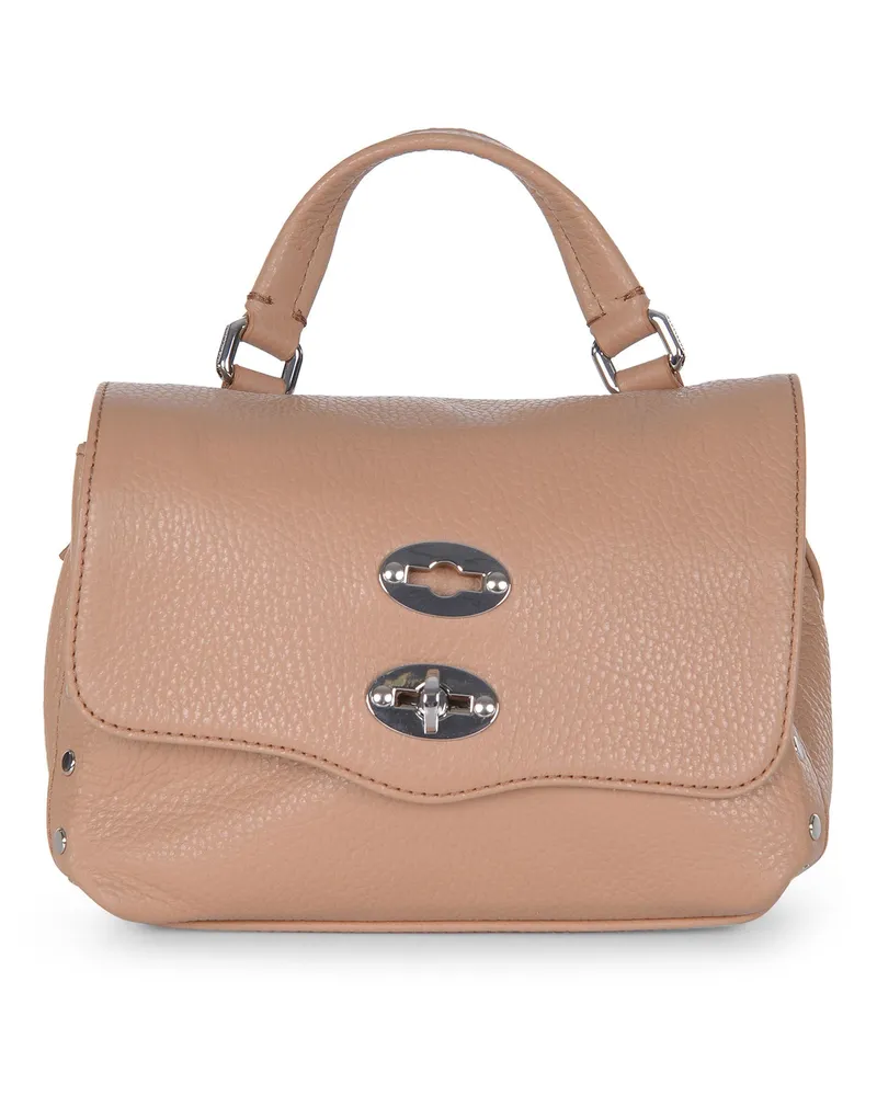 Zanellato Postina Baby" -Tasche aus gehämmertem Leder Cappuccino